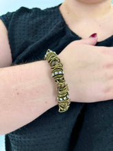 Gypsy Bracelet by Lia Sophia Cut Crystals Stretch Bracelet Antique Gold NEW! - RealThreads